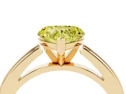 Fancy Yellow Heart Cut Diamond Solitaire Ring Set in Yellow gold with Prong Setting and Classic Band