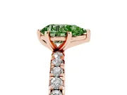 Pear-Shaped Pavé Engagement Ring Setting for a Fancy Green Lab-Grown Diamond | Rose Gold