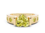 Heart-Shaped Tension Style Engagement Ring Setting for a Fancy Yellow Lab-Grown Diamond | Yellow Gold