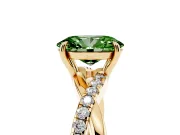 Oval Crossover Engagement Ring Setting for a Fancy Green Lab-Grown Diamond | Yellow Gold