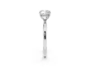 Cushion Cut Diamond Solitaire Ring Set in Silver with Thin Band and Prong Setting