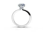 Heart-Shaped Pavé Engagement Ring Setting for a Fancy Blue Lab-Grown Diamond | Sterling Silver - Design NV-24928