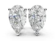 Round Lab-Grown Diamond Solitaire Basket Stud Earrings | Open Gallery | Sterling Silver