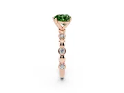 Heart-Shaped Station Engagement Ring Setting for a Fancy Green Lab-Grown Diamond | Rose Gold