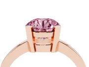 Round Tab Prong Solitaire Engagement Ring Setting for a Fancy Pink Lab-Grown Diamond | Rose Gold