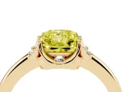 Radiant Cut Petal Halo Engagement Ring Setting for a Fancy Yellow Lab-Grown Diamond | Yellow Gold
