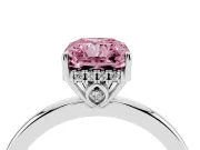 Radiant Cut Engagement Ring Setting for a Fancy Pink Lab-Grown Diamond | Hidden Halo | White Gold