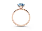 Heart-Shaped Micro-Prong Hidden Halo Engagement Ring Setting for a Fancy Blue Lab-Grown Diamond | Plain Band | Rose Gold