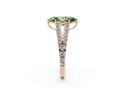 Marquise Graduated Split Shank Engagement Ring Setting for a Fancy Green Lab-Grown Diamond | Rose Gold