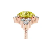 Round Cluster Engagement Ring Setting for a Fancy Yellow Lab-Grown Diamond | Rose Gold
