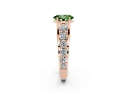 Oval Graduated Engagement Ring Setting for a Fancy Green Lab-Grown Diamond | Rose Gold