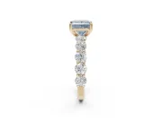 Princess Cut Engagement Ring Setting for a Fancy Blue Lab-Grown Diamond | Yellow Gold - Design NV-24455