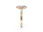 Marquise Tapered Baguette Engagement Ring Setting for a Fancy Pink Lab-Grown Diamond | Yellow Gold