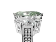 Marquise Three Stone Engagement Ring Setting for a Fancy Green Lab-Grown Diamond | Beaded Shoulders | Platinum