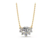 Oval Lab-Grown Diamond East-West Cluster Pendant Necklace | Graduated Accents | Yellow Gold