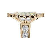 Marquise Halo Engagement Ring Setting for a Fancy Yellow Lab-Grown Diamond | Graduated Channel Band | Yellow Gold
