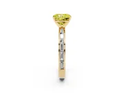 Radiant Cut Channel Set Engagement Ring Setting for a Fancy Yellow Lab-Grown Diamond | Yellow Gold