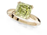 Princess Cut Tapered Solitaire Engagement Ring Setting for a Fancy Yellow Lab-Grown Diamond | Yellow Gold