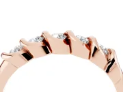 Round Diamond Eternity Band Set in Rose gold with Twist Prong Setting