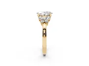 Oval Cut Diamond Solitaire Floral Ring Set in Yellow gold with Marquise Petals and Prong Setting