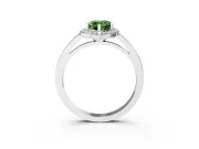 Fancy Green Pear Cut Diamond Halo Ring Set in White gold with Solitaire Band and Prong Setting