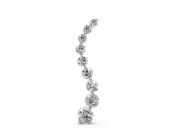 Round Lab-Grown Diamond Graduated Curve Pendant Necklace | Linked Prong Heads | White Gold
