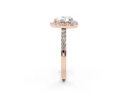 Heart-Shaped Halo Engagement Ring Setting | Single Row Pavé Band | Rose Gold