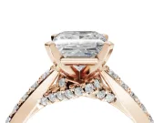 Princess Cut Pavé Solitaire Engagement Ring Setting | Crossover Gallery | Rose Gold