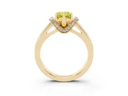Radiant Cut Pavé Collar Engagement Ring Setting for a Fancy Yellow Lab-Grown Diamond | Yellow Gold