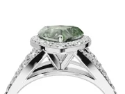 Heart-Shaped Halo Engagement Ring Setting for a Fancy Green Lab-Grown Diamond | Sterling Silver - Design NV-24520