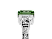 Emerald Cut Engagement Ring Setting for a Fancy Green Lab-Grown Diamond | Sterling Silver - Design NV-24907