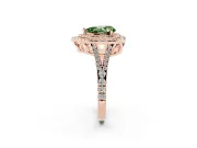 Pear-Shaped Halo Engagement Ring Setting for a Fancy Green Lab-Grown Diamond | Rose Gold - Design NV-24799