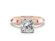 Cushion Cut Knife-Edge Solitaire Engagement Ring Setting | Plain Band | Rose Gold