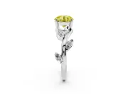 Round Twisted Vine Engagement Ring Setting for a Fancy Yellow Lab-Grown Diamond | White Gold