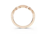 Round Lab-Grown Diamond Graduated Twisted Pavé Wedding Band | Marquise Motifs | Rose Gold