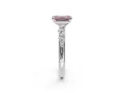 Emerald Cut Graduated Solitaire Engagement Ring Setting for a Fancy Pink Lab-Grown Diamond | Platinum