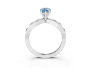 Pear-Shaped Loop Engagement Ring Setting for a Fancy Blue Lab-Grown Diamond | Sterling Silver