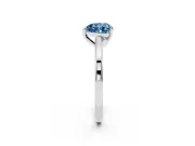 Fancy Blue Heart Cut Diamond Solitaire Ring Set in White gold with Prong Setting and Classic Band