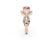 Princess Cut Infinity Twist Engagement Ring Setting for a Fancy Pink Lab-Grown Diamond | Rose Gold