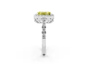Emerald Cut Halo Engagement Ring Setting for a Fancy Yellow Lab-Grown Diamond | White Gold - Design NV-24751