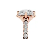 Cushion Cut Floral Petal Engagement Ring Setting | Petal Accents | Rose Gold