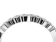 Round Lab-Grown Diamond U-Prong Set Wedding Band | Open Side Arcs | Sterling Silver