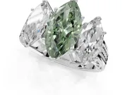 Marquise Three Stone Engagement Ring Setting for a Fancy Green Lab-Grown Diamond | Beaded Shoulders | Platinum