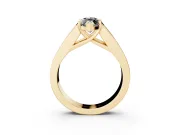 Marquise Channel-Set Engagement Ring Setting for a Black Center | Princess Side Stones | Yellow Gold