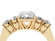 Radiant Cut Close Set Five Stone Engagement Ring Setting | Yellow Gold