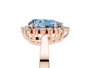 Pear-Shaped Scalloped Halo Engagement Ring Setting for a Fancy Blue Lab-Grown Diamond | Rose Gold