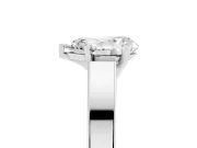 Pear Cut Diamond Solitaire Engagement Ring Set in White gold with Prong Setting and Tapered Band