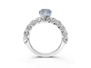 Cushion Cut Engagement Ring Setting for a Fancy Blue Lab-Grown Diamond | Sterling Silver - Design NV-24455