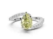 Pear-Shaped Bypass Engagement Ring Setting for a Fancy Yellow Lab-Grown Diamond | Sterling Silver
