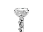 Princess Cut Diamond Cluster Solitaire Ring Set in Silver with Prong Setting